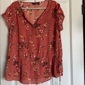 Cute fall patterned waist cinching top